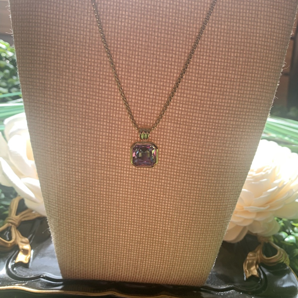 Park Lane “ORCHID” Gold and Purple Pendant Necklace - Picture 15 of 16